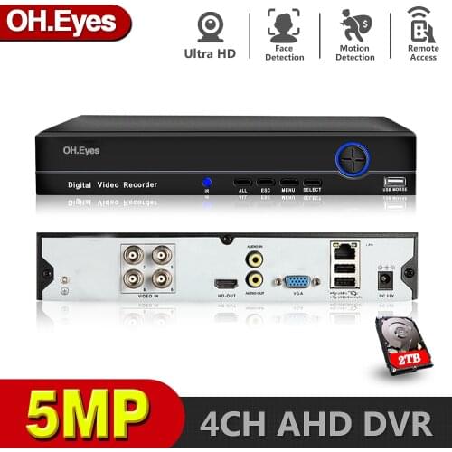 OH.eyes 5MP AHD DVR 4CH 5 In 1 HYBRID Security Recorder For 5MP/4MP 1080P AHD TVI CVI Analog Camera Motion Detection