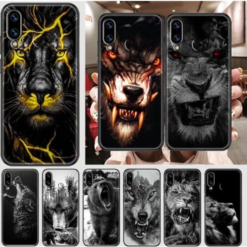 Animals Bear lion wolf Phone case For Huawei Honor 6 7 8 9 10 10i 20 A C X Lite Pro Play black soft prime trend waterproof