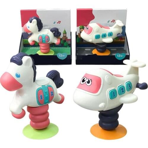 New Arrival Suction Cup High Chair Toy Early Education Music Interactive Toys Infant Table Dinner Soothe Sucker Rattles Toys