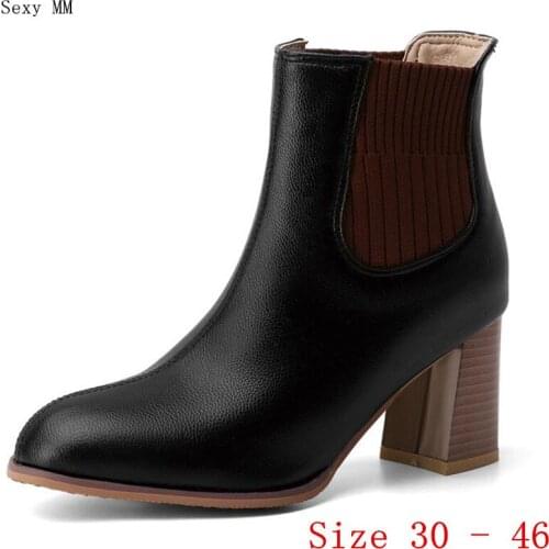 Spring Autumn High Heels Women Ankle Boots Woman Short Boots High Heel Shoes Small Plus Size 30 - 40 41 42 43 44 45 46