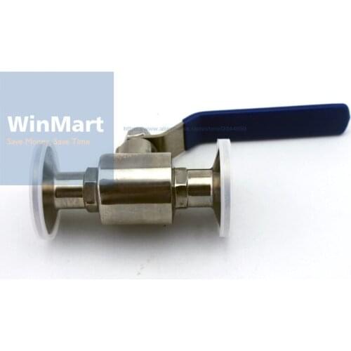 1PC 51mm 304 Stainless Steel Sanitary Ball Valve Tri Clamp Ferrule Type For Homebrew Diary Product