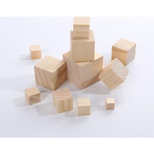 10-25mm Kids Natural Wooden Beads Spacer Wood Beads Unfinished Natural Wood Color Beads Square Wooden Beads Baby Toy