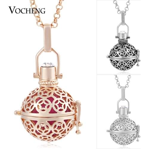10pcs/lot Wholesale Vocheng Chime Harmony 3 Colors Plated Hollow out Pentagram Necklace with Stainless Steel Chain VA-208*10
