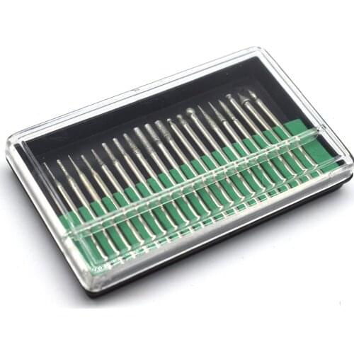 Free Shipping 20pcs Diamond Grinding Heads 3/32" 2.35mm Shank Jewelry Rotary Tool Drill Bit