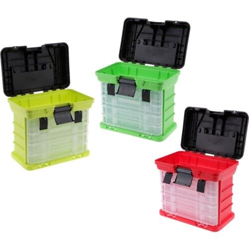 4 Layers High Strength Plastic Fishing Lure Bait Hook Tackle Storage Box Handheld Case With 4 Removable Clear Fishing Tackle Box