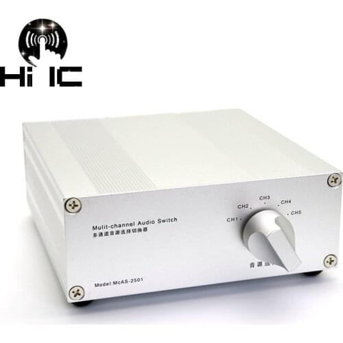 4 Input 1 Output/ 5 Input 1 Output Passive Audio Signal Switcher Switch Selector Box Sound HiFi Audio Signal Splitter With RCA
