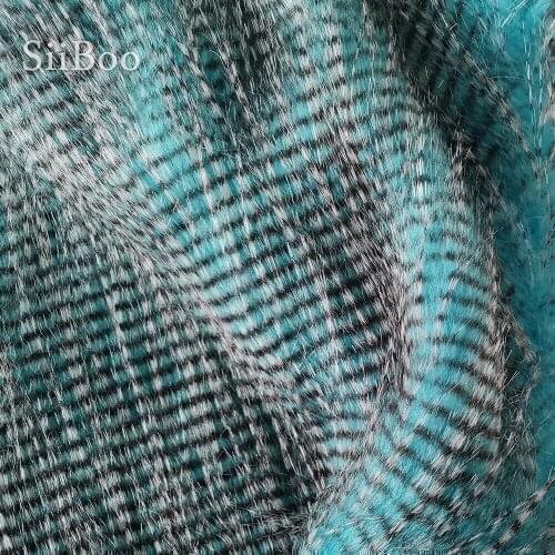 6cm peacock colorful style artificial plush faux fox fur fabric for home decoration baby photography pelsstof kürk kumaş SP5838