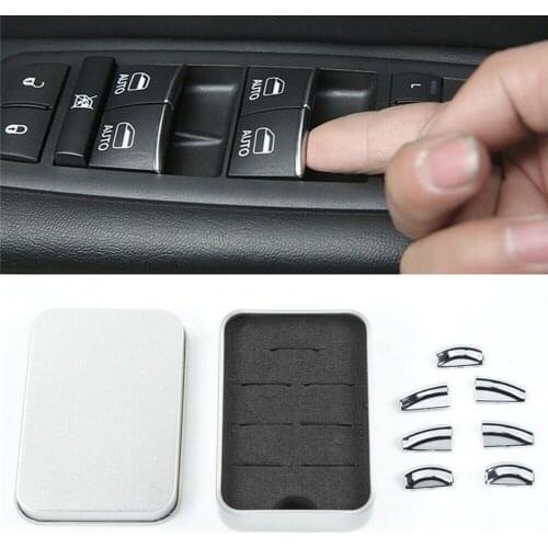 7Pcs Car Auto Window Button Sequin Window Button Sequins Fits For Jeep Grand Cherokee 2011-2021 Car Interior Accessory