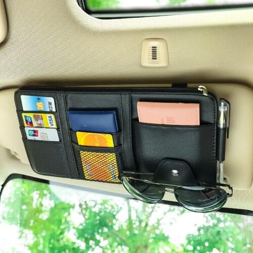 Car Auto Sun Visor Point Pocket Organizer Pouch Bag Card Glasses Storage Holder Practical and convenient Car-styling Car storage