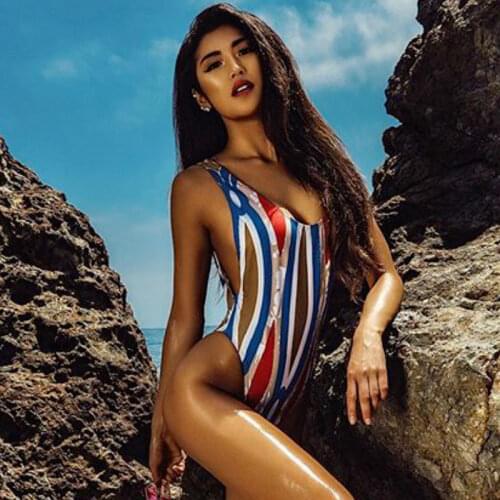 Totem Print Bodysuit African Style Monokini Backless Bathing Suit Sexy Swimwear One Piece Swimsuit Maillot De Bain Trikini Femme