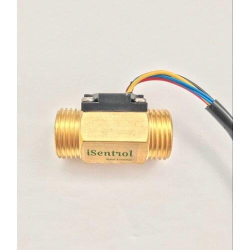 USC-HS21TIT Hall Effect Flow Sensor Water 1-30L/min BSP G1/2" Threaded End Quick Connection error Turbine flowmeter Temperature