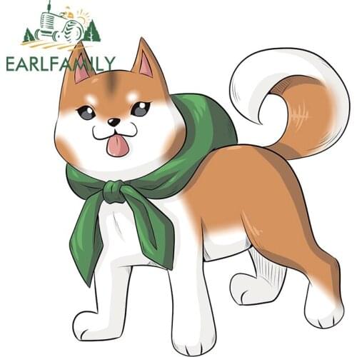 EARLFAMILY 13cm x 11.9cm For Mame Shiba Vinyl Car Stickers Waterproof Decal Personality Laptop Refrigerator Decor for SUV