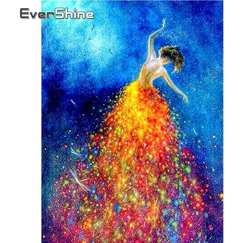 EverShine Full Drill Square Diamond Painting Portrait 5D Diamond Embroidery Girl Mosaic Art Cross Stitch Kits Home Wall Decor