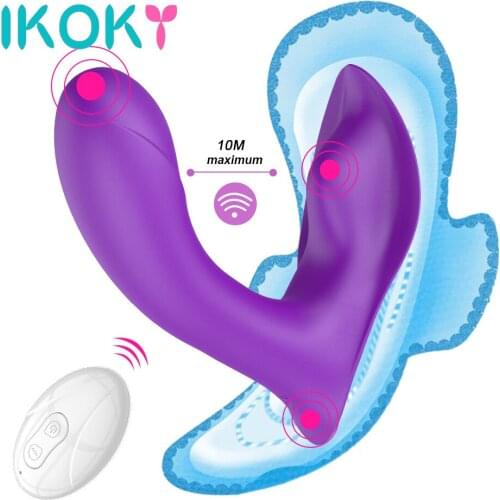 IKOKY 10 Speed Remote Control Female Masturbator Clit Stimulate Sex Toy for Women Panties Vibrator Wearable Dildo Vibrator