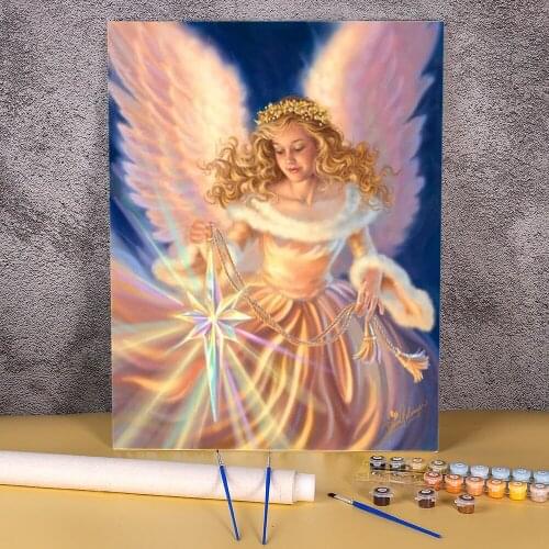 Angel Religion DIY Paint By Numbers Set Acrylic Paints 40*50 Painting On Canvas Home Decor For Kids Art