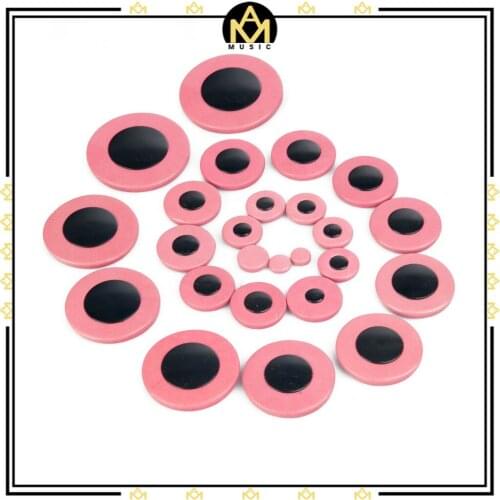 25PCS Alto Saxophone Leather Pads For Alto Sax Repair Replacement Kits Woodwind Accessories-Pink