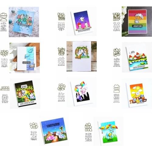 Colorful Animals' Life Dies And Stamps For Card Making 2020 Joyful Animals Clear Stamps And Dies For Scrapbooking