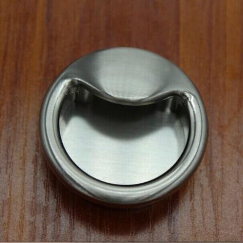 Hole space 22mm round flush handles,stainless nickel zinc alloy drawer dresser wardrobe handle pull knob