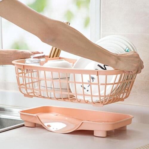 Kitchen Organizer Basket Dish Bowls Drying Rack Sink Tableware Tray Holder Cook Table Cabinet Storage Rack Vegetable Drainage