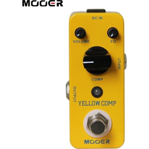 Mooer Pedalboard Guitar Pedal for Electric Guitar Parts Mcs2 Yellow Comp Effector Comp Optical Compressor Musical Instrument