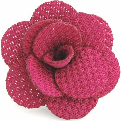 YHLF-076 Handmade Mens 30mm Diameter Lapel Flower Camellia Boutonniere Pin for Suit