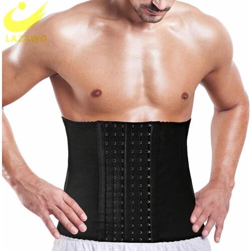 LAZAWG Mens Waist Trainer Trimmer Belt Corsets Slimming Body Shapewear Strap Weight Loss Brace Belly Fat Burner Fitness Workout