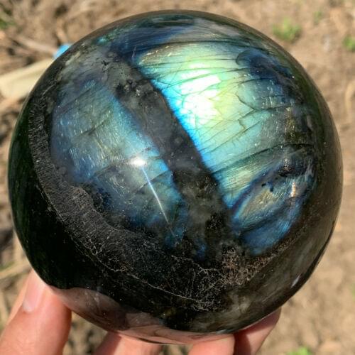 800-900Natural labradorite sphere rock quartz crystal ball healing