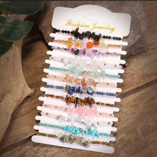 Newest Jewelry Accessories Handmade Weave Rope Irregular Colorful Gravel Beads Bracelets Designer Beaded Bracelets for Women