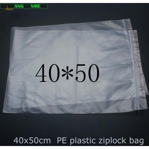 Packing Bag Transparent Plastic Pe 40x50cm 50pcs Size Clothes Packaging Zipper Lock Recycle Free