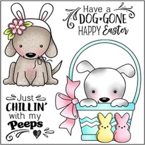 Lovely puppy Transparent Clear Silicone Stamp/Seal for DIY scrapbooking/photo album Decorative clear stamps