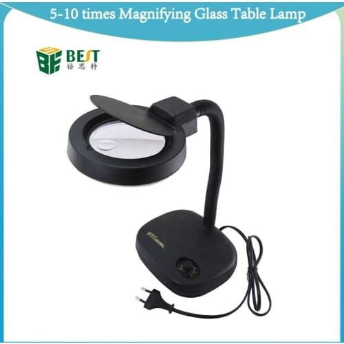 Adjustable brightness table lamp 5-10 times magnification with 36 LED lights retractable for Eyelash Extension phone repair