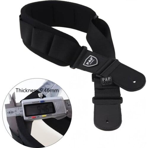 Adjustable Guitar Strap Genuine Leather End Widened Foam Shoulder Pad for Acoustic Electric Guitar Bass