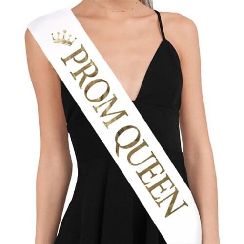 Women Men Photo Props Parties Supplies Prom King Queen Satin Sash Happy Party Accessory Decor Party Decorations