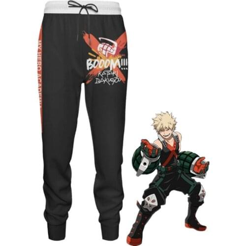 Anime My Hero Academia Bakugou Katsuki Pants Cosplay Costume Unisex Winter Sports Joggers Trousers women men pant
