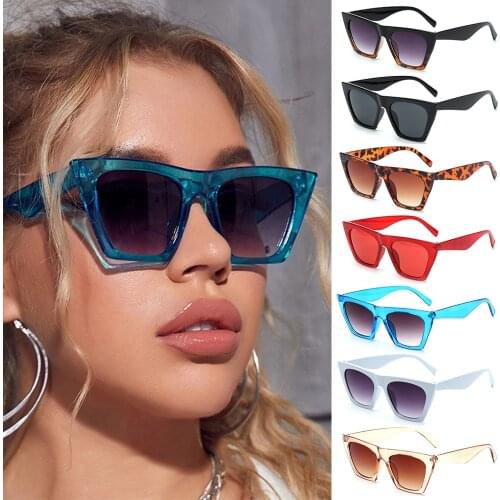 1PC Summer Vintage Cat Eye Sunglasses Anti-Reflective UV400 Trendy Oversized PC Frame Sun Glasses Polycarbonate Eyewear
