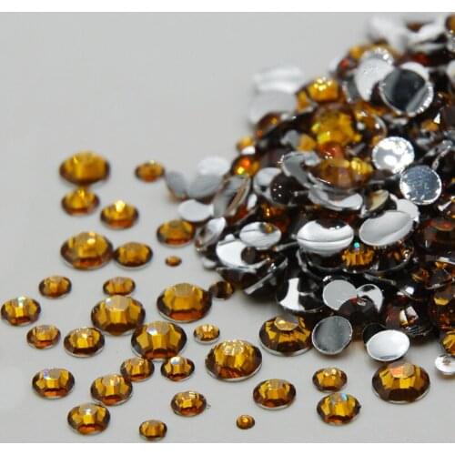 Rhinestones Like Coffee Color Mixed Sizes Crystal Non Hotfix Flatback Rhinestones For 3D Nail Art Decoration Gems DIY