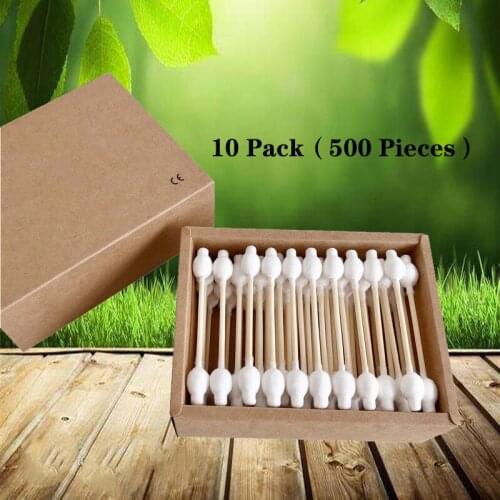10 Pack Zero Waste Eco Friendly Cotton Buds Microbrushes For Eyelashes 500 Sticks For Aikos Double Head Nose Ears Cleaning Tool