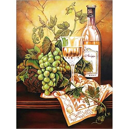 Wine Champagne Grapes Diamond Painting Oil Still Life Round Full Drill Nouveaute DIY Mosaic Embroidery 5D Cross Stitch Images