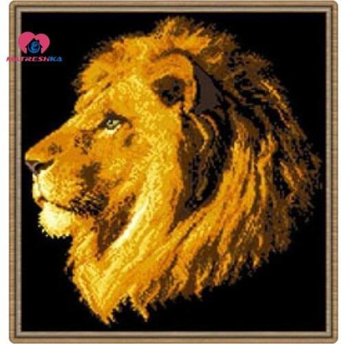 37cm x 40cm Beads embroidery accurately printed Lion full beadwork embroidery beads manualidades acessorios de costura