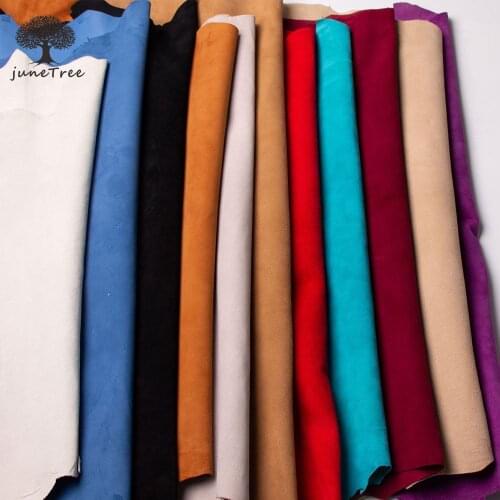Junetree high quality Sheep skin leather Genuine leather suede face leather soft 0.8mm thick whole skin leather craft