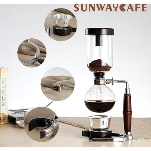 Japanese Style Syphon Pots Coffee Kettle pot Set Filter Syphon Coffee Maker Tea Siphon Heat-Resistant Household Pot 3cups