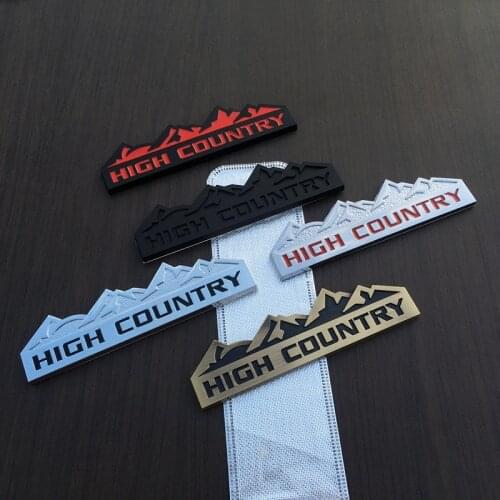 1X 3D Metal HIGH COUNTRY Car Sticker Emblem Badge Decal Front Grille for Jeep Chevy Chevrolet Silverado Wrangler Car Styling