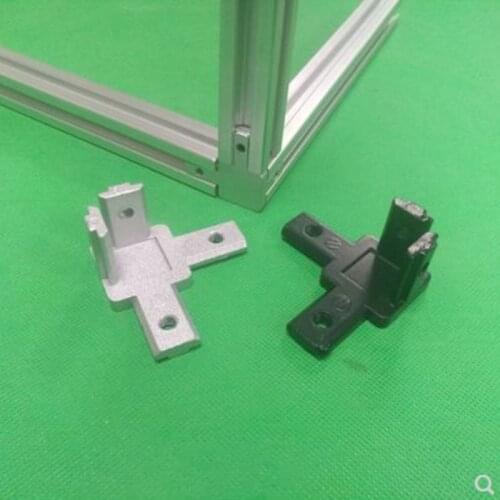 10pcs 2020 Aluminum profile sliver or black 3-Way End Corner Bracket Connector for T slot Aluminum Extrusion Profile with screws