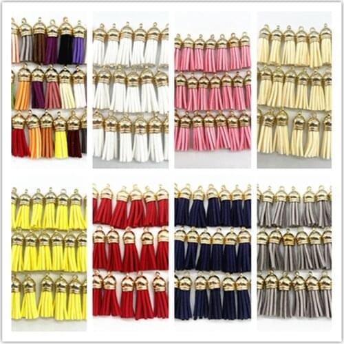 100pcs/lot 38mm Vintage Leather Tassels DIY Keychain Cellphone Straps Pendant Tassels for Jewelry Findings Earrings Accessories