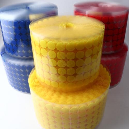 200/500/1000pcs Round Double-sided Velcro Loop Buckle Self-adhesive Tape Accessories Male and Female Buckle Velcro Tape 10-15mm