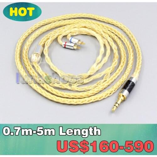 3.5mm 2.5mm 4.4mm 8 Cores 99.99% Pure Silver + Gold Plated Earphone Cable For 0.78mm BA Custom Westone W4r UM3X UM3RC LN006487