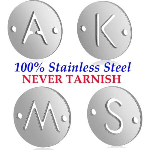 5 Pieces DIY Jewelry Stainless Steel Inital Name A-Z Connectors Wholesale High Polished DIY Jewelry Connector