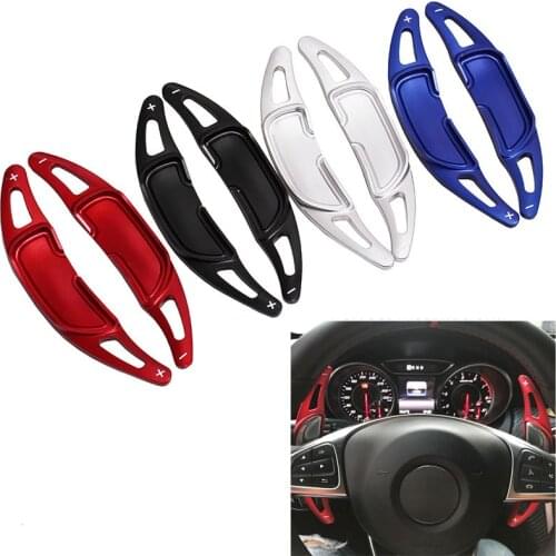 For Mercedes Benz AMG W176 A45 CLA45 C63 2015-2019 Aluminium Car Steering Wheel Shift Paddle DSG Shifter Extension 2pcs