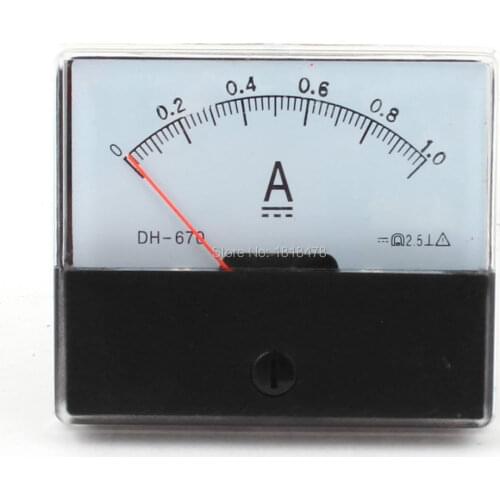 DH-670 DC 0-1A Clear Analog Panel Meter Ammeter Gauge