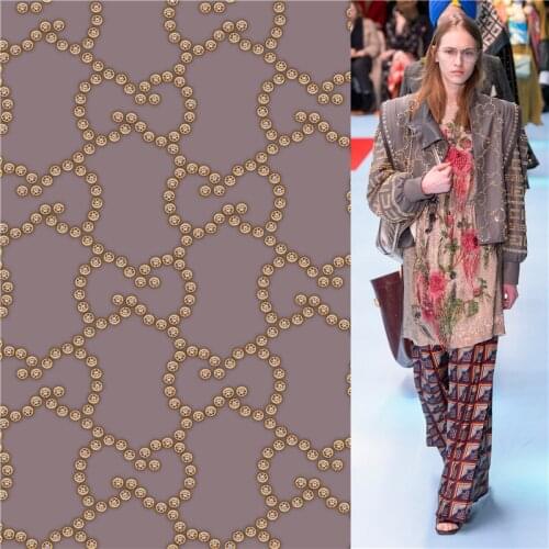 Polyester satin dress fabric diamond pattern digital printing customized skirt printed cloth thin patchwork 087